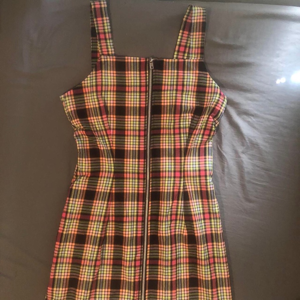 punky maxi dress w unique rainbow color way by ragged priest size s